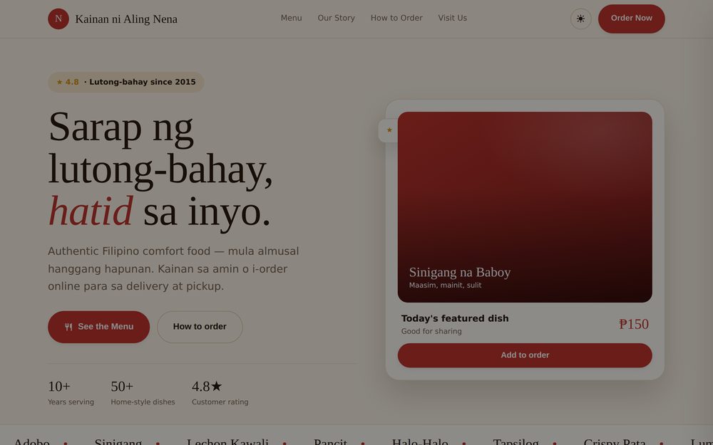 Kainan ni Aling Nena demo website